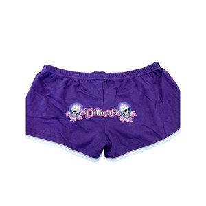 Exist Purple Short Shorts DILLIGAF Athletic Shorts Women's Size Large NWT Biker
